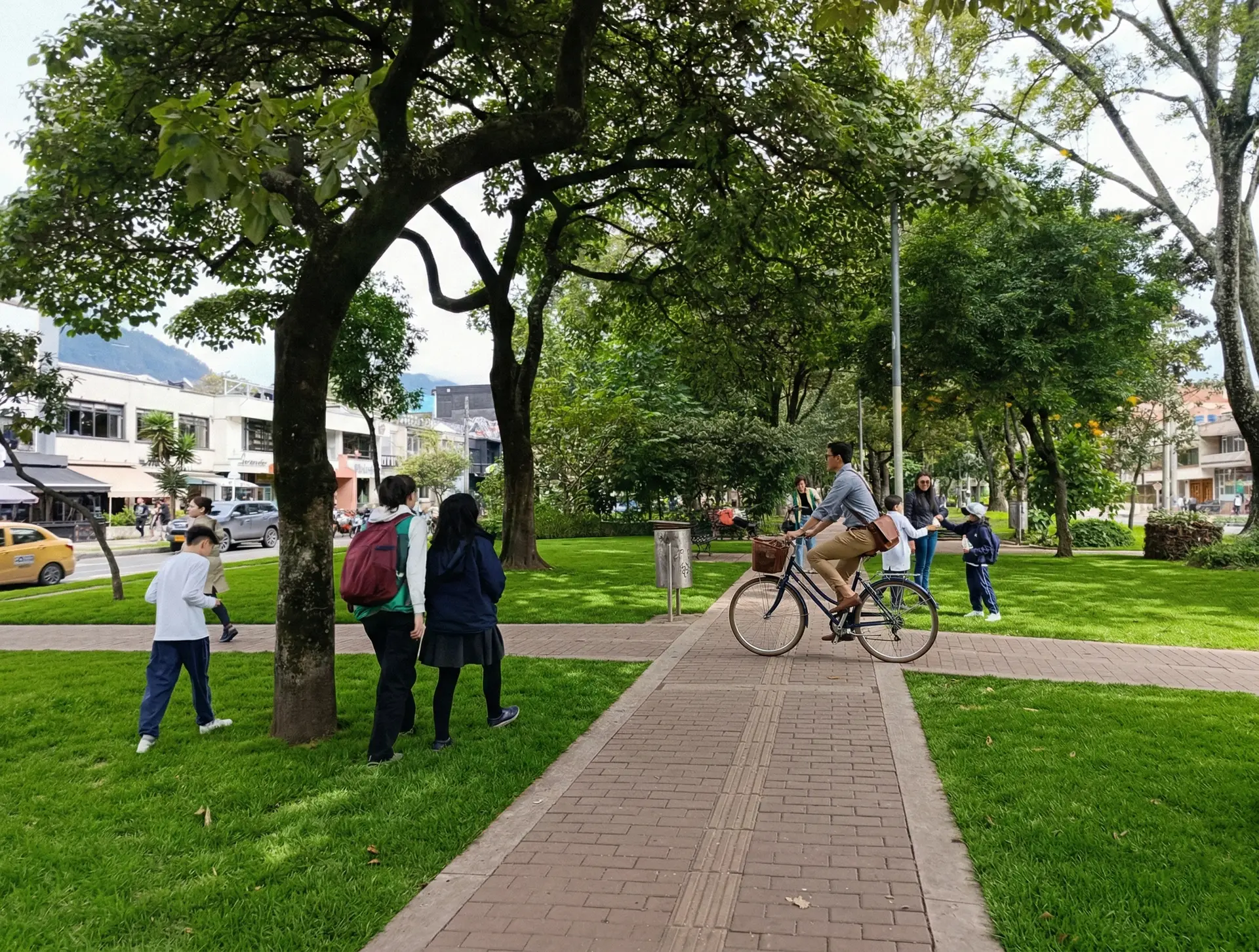 Estudiantes en el Park Way de Bogotá