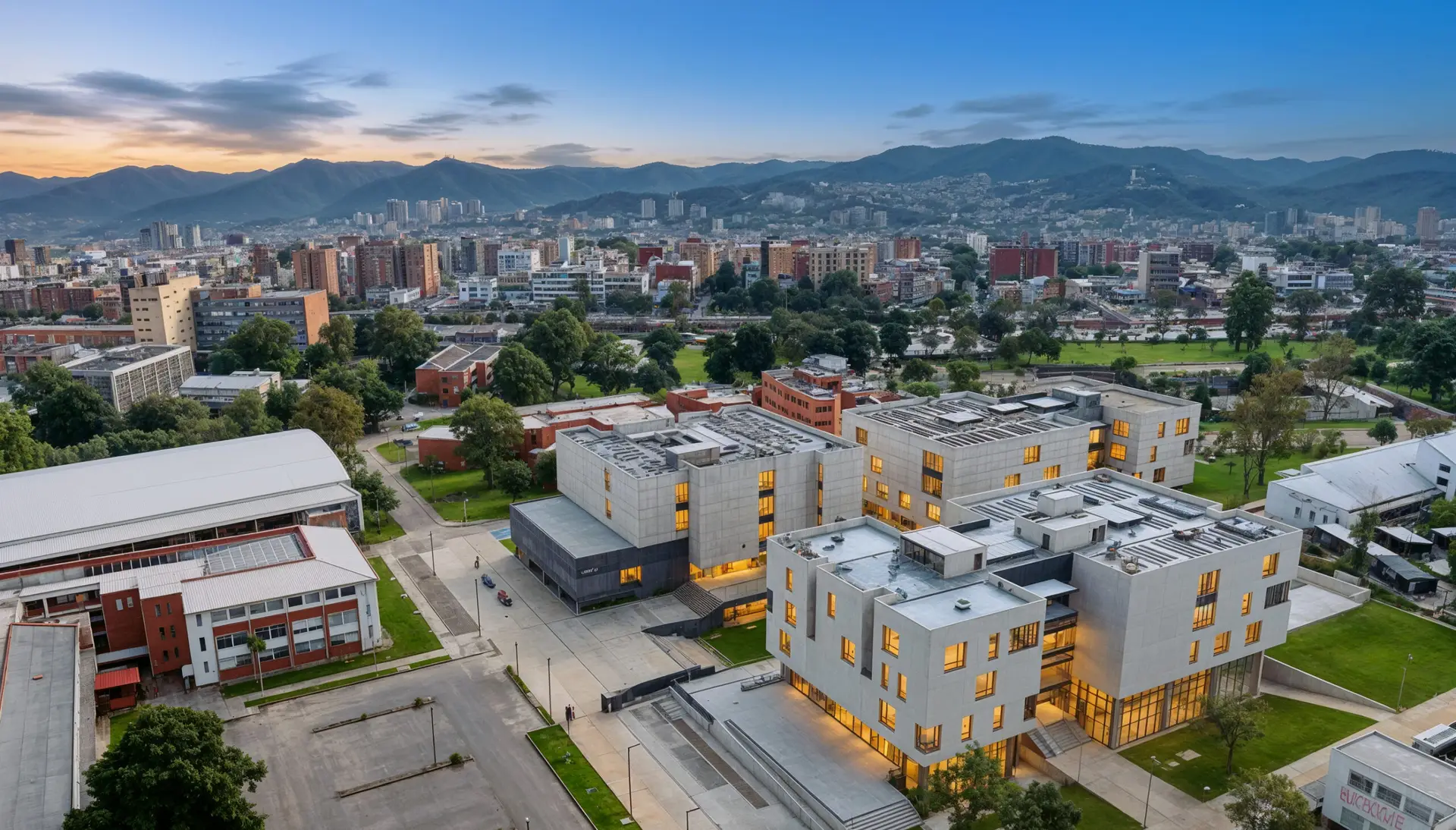 Vista aérea de la Universidad Nacional y el Park Way